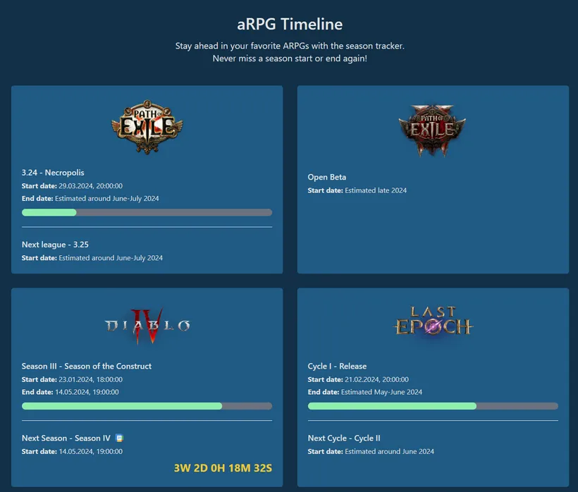 Screenshot of alpha version of the website